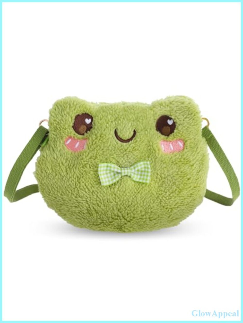 Frog Plush Crossbody Bag Detachable Strap Mini Backpack Purse